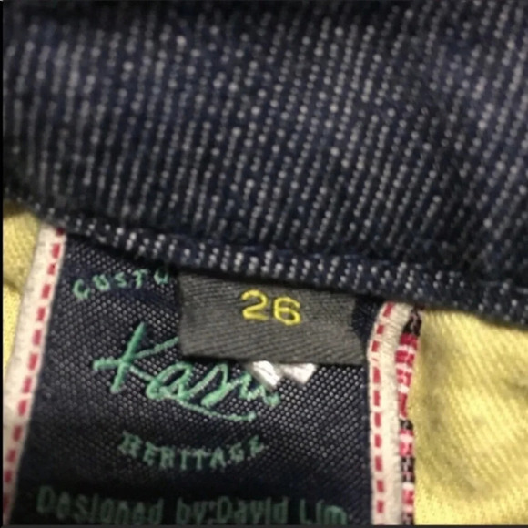 Kasil Tribecca Ocean Storm Wash Flared Cuffed Jeans Mid-rise Size 26 - Picture 3 of 9